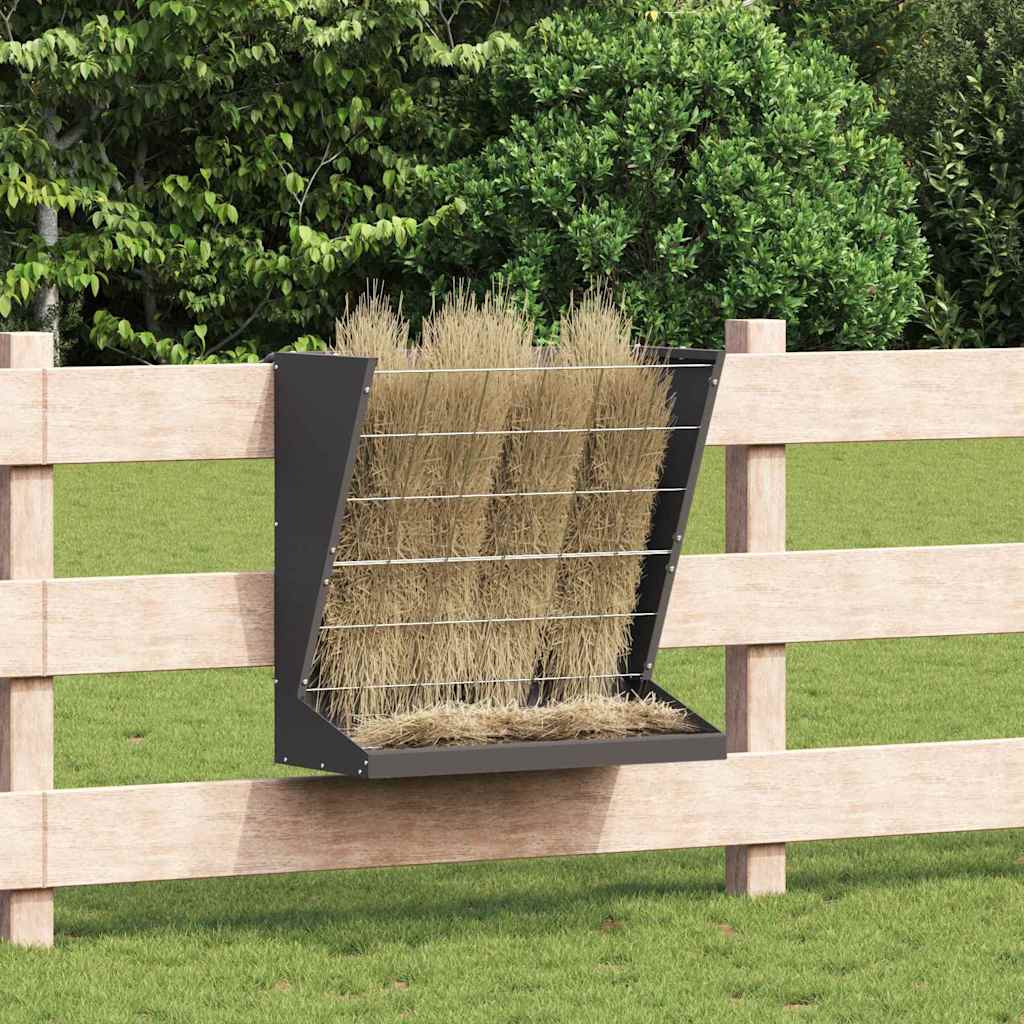 Vidaxl hooi feeder zwart 71 x 33 x 70 cm koudgewalst staal
