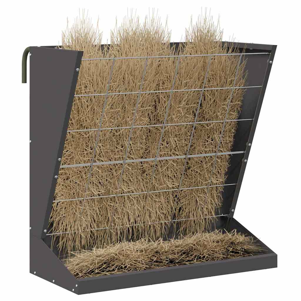 Vidaxl hooi feeder zwart 71 x 33 x 70 cm koudgewalst staal