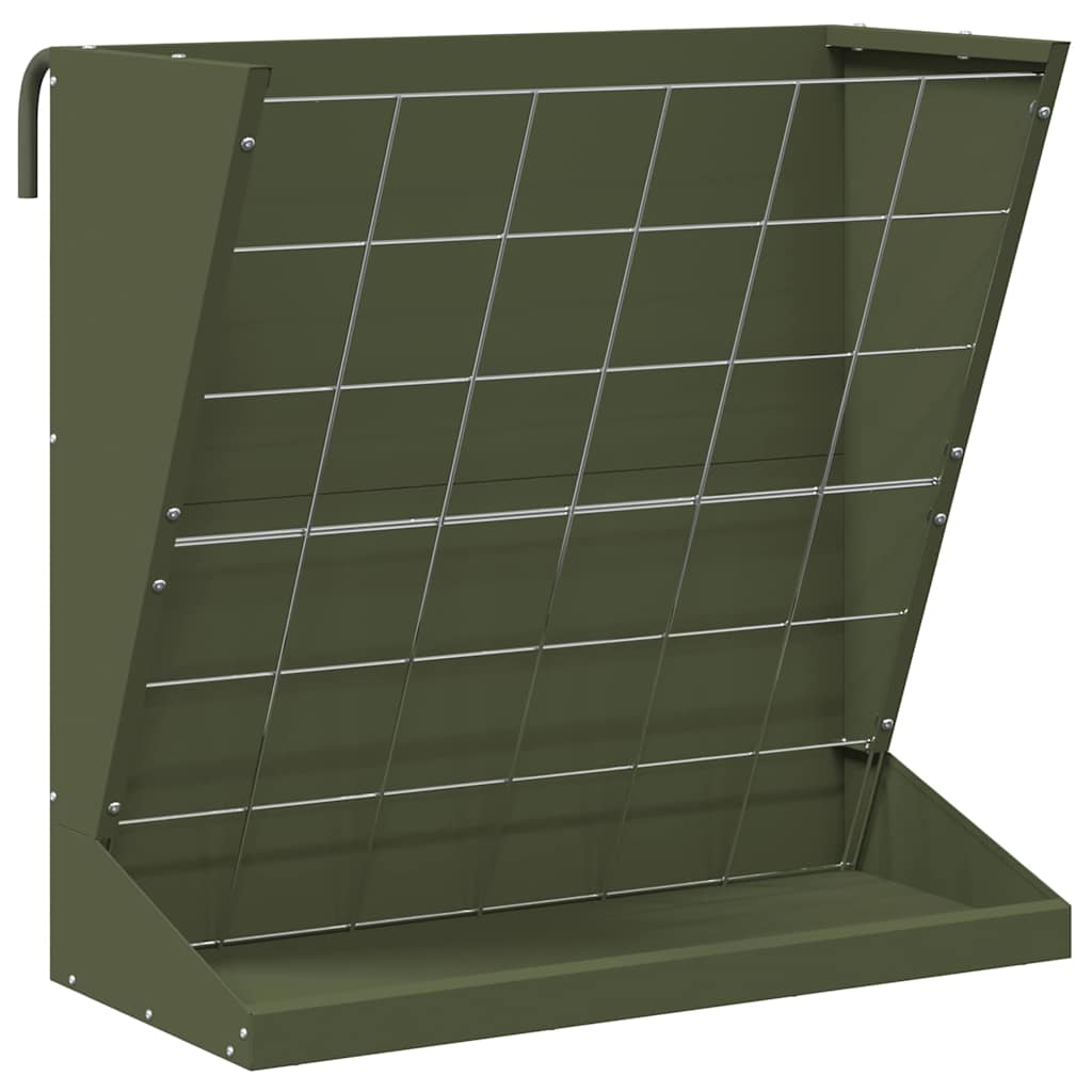 Vidaxl hooi feeder olijf groen 71 x 33 x 70 cm koudgewalst staal