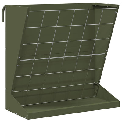Comedero de heno vidaxl verde oliva 71 x 33 x 70 cm acero laminado en frío