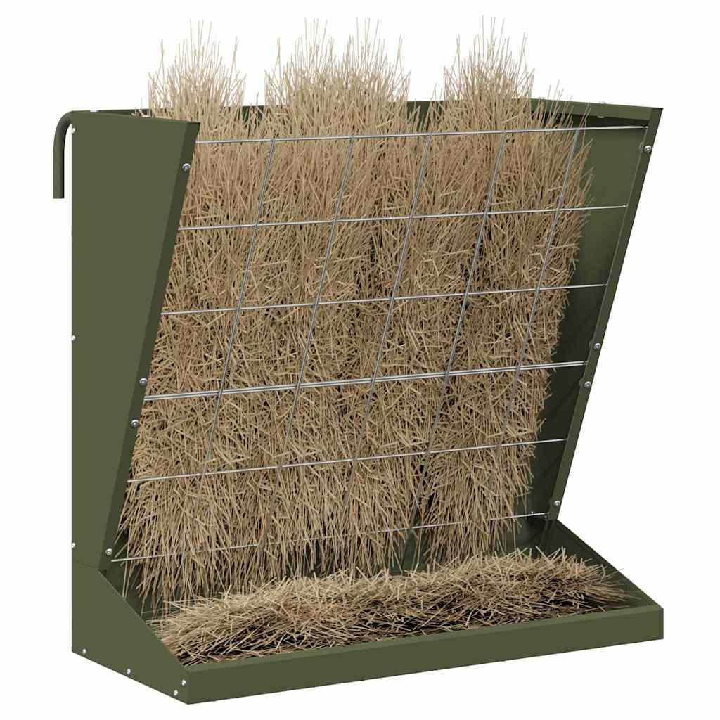 Vidaxl hooi feeder olijf groen 71 x 33 x 70 cm koudgewalst staal