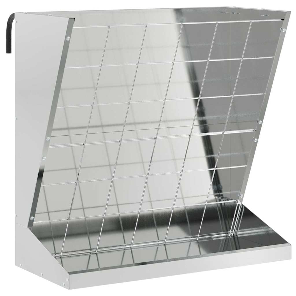 Mangiatoia per fieno Vidaxl argento 71 x 33 x 70 cm in acciaio zincato