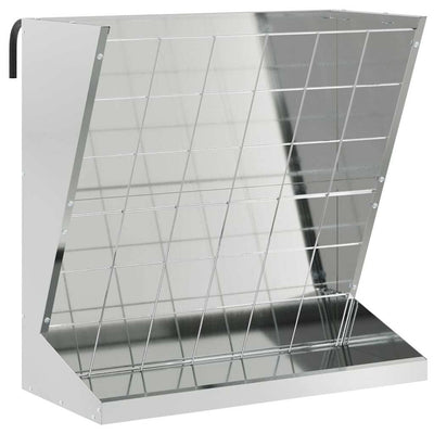 Comedero de heno vidaxl plata 71 x 33 x 70 cm acero galvanizado