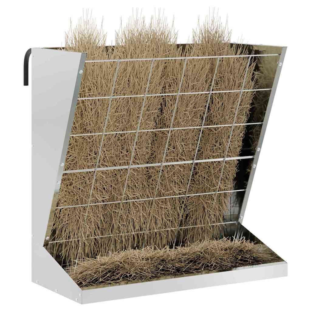 Mangiatoia per fieno Vidaxl argento 71 x 33 x 70 cm in acciaio zincato
