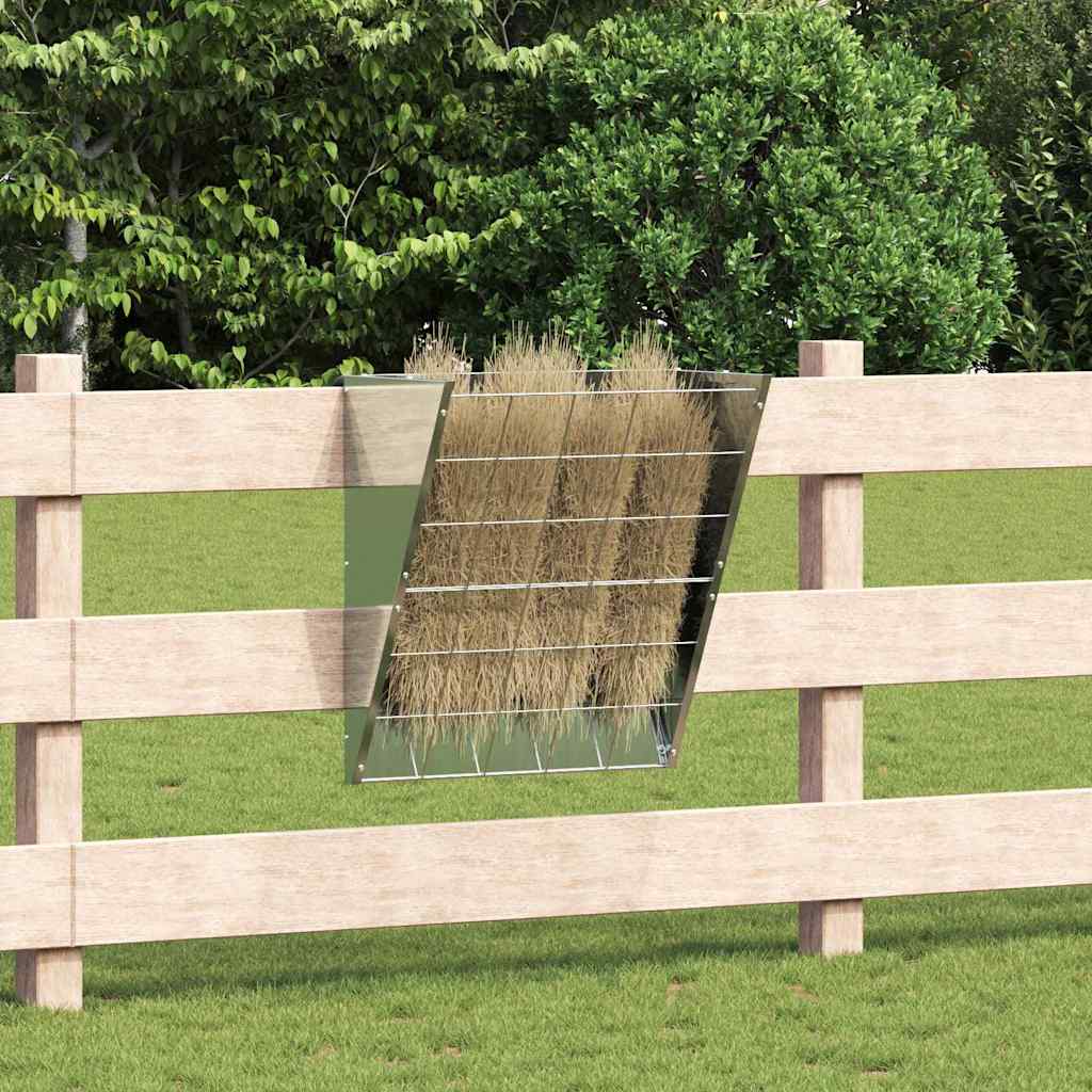 Vidaxl hangend hooi feeder zilver 61 x 33 x 66 cm gegalvaniseerd staal