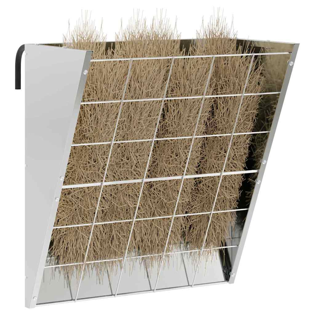 Vidaxl hangend hooi feeder zilver 61 x 33 x 66 cm gegalvaniseerd staal