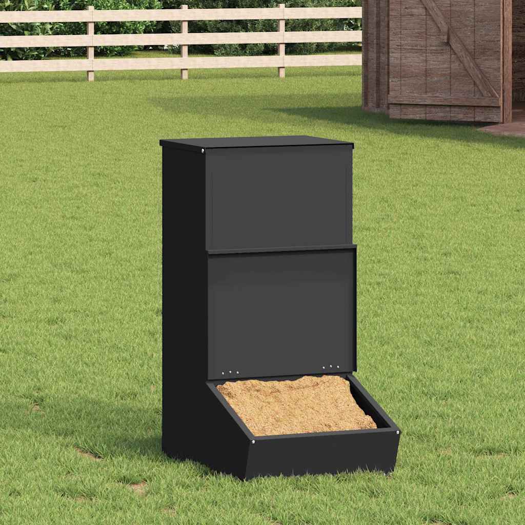 Vidaxx pienso para cerdos negro 55 x 38 x 76 cm acero laminado en frío