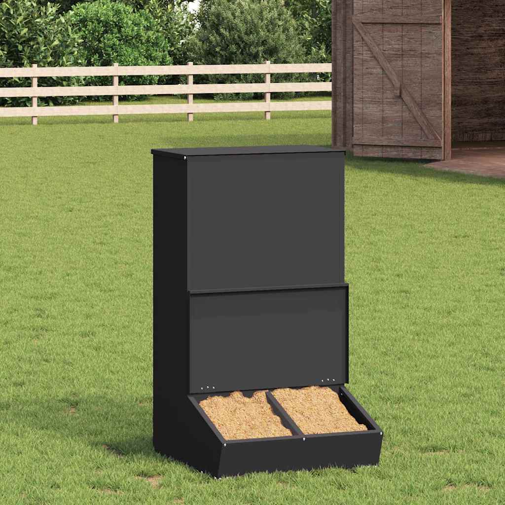 Vidaxl varkensvoeder zwart 55 x 51 x 91,5 cm koudgewalst staal