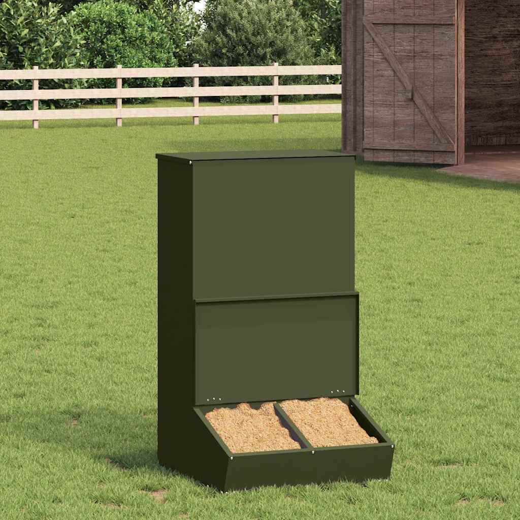 Vidaxl varkensvoeder olijf groen 55 x 51 x 91,5 cm koudgewalst staal
