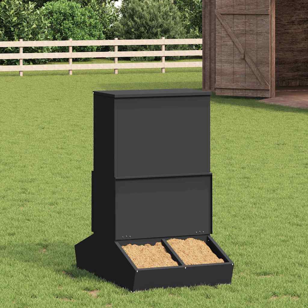Vidaxl varkensvoeder zwart 82 x 51 x 91,5 cm koudgewalst staal