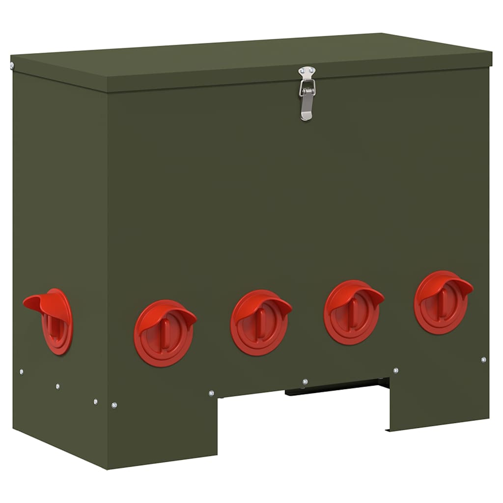 Mangiatoia per polli Vidaxx verde oliva 60,5 x 29 x 51 cm in acciaio laminato a freddo