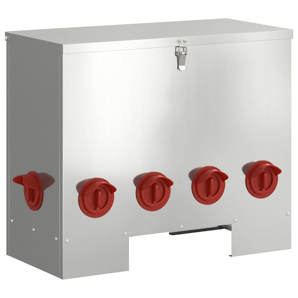 Vidaxl kip voerbak zilver 60,5 x 29 x 51 cm gegalvaniseerd staal