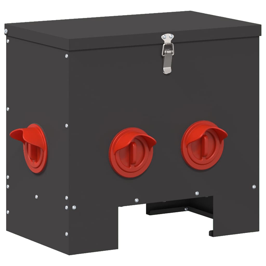 Mangiatoia per polli Vidaxx nera 40,5 x 25 x 38 cm in acciaio laminato a freddo