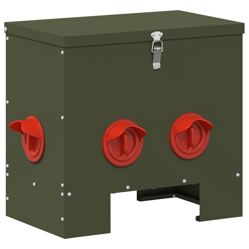 Mangiatoia per polli Vidaxx verde oliva 40,5 x 25 x 38 cm in acciaio laminato a freddo