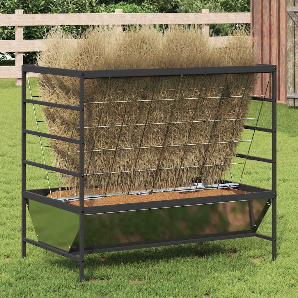 Vidaxl pienso para ganado plata 100 x 60 x 90 cm acero galvanizado