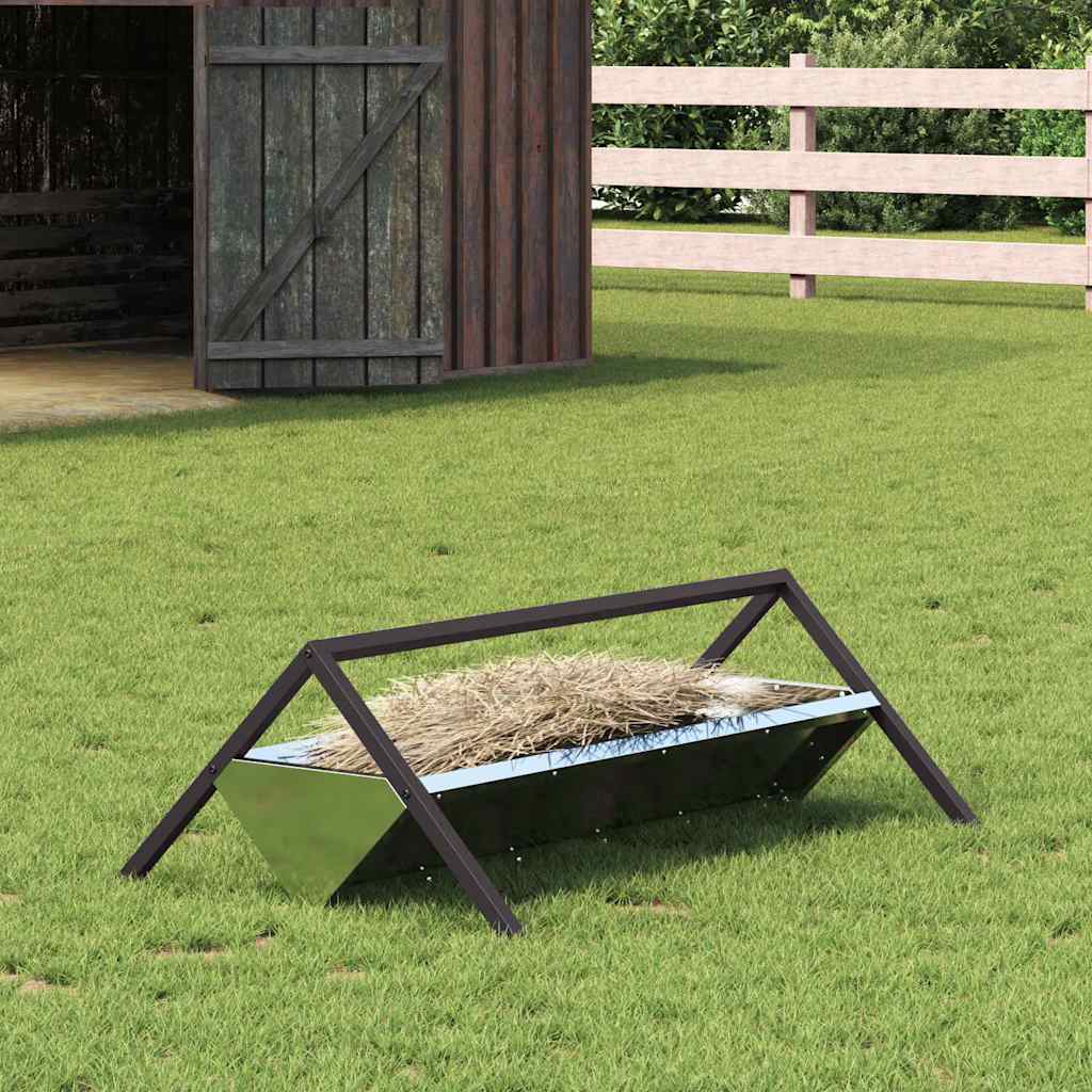 Vidaxl voederbak voor vee zilver 111 x 76 x 38 cm gegalvaniseerd staal