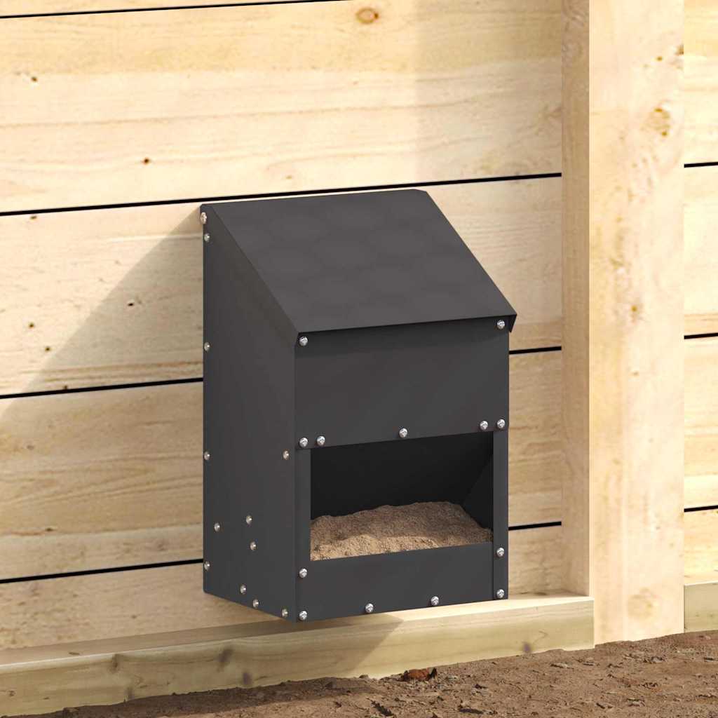 Mangiatoia per polli Vidaxx nera 21 x 16 x 33 cm in acciaio laminato a freddo
