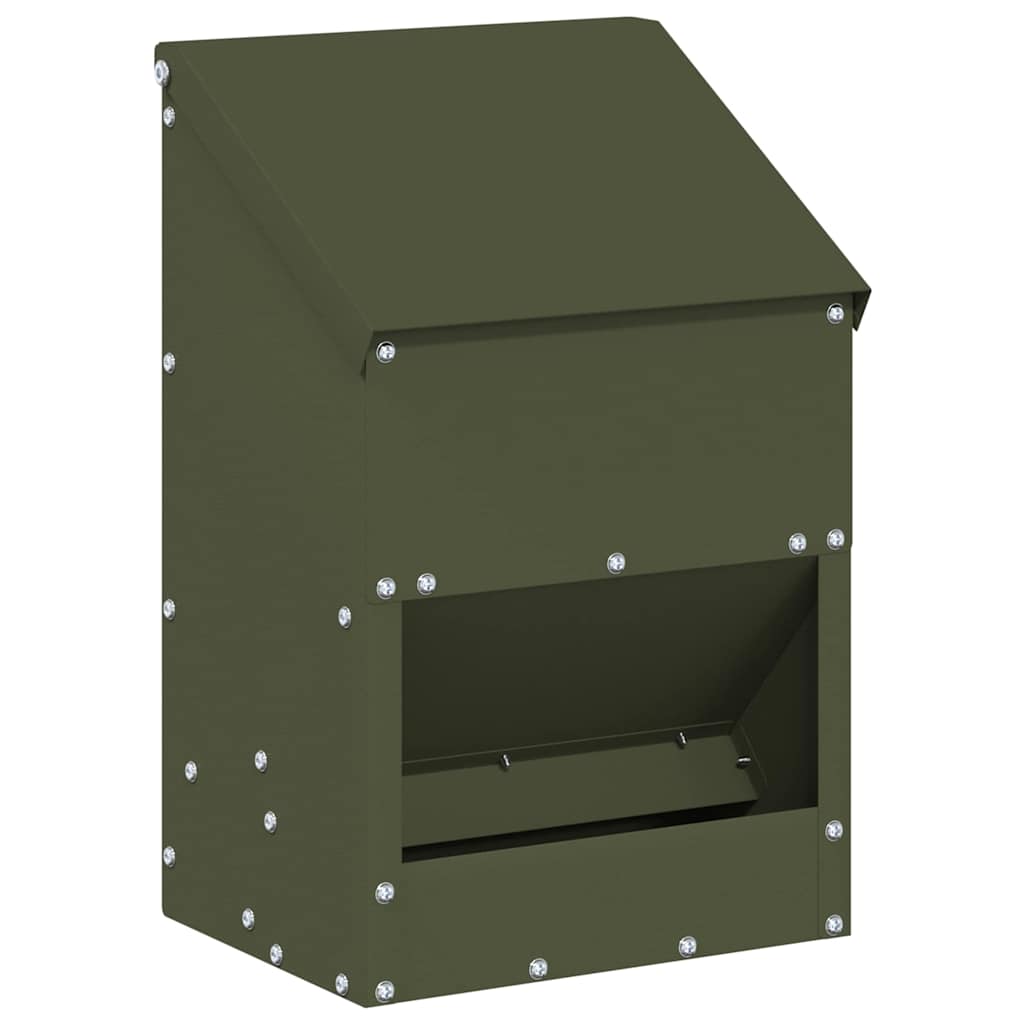 Mangiatoia per polli Vidaxx verde oliva 21 x 16 x 33 cm in acciaio laminato a freddo