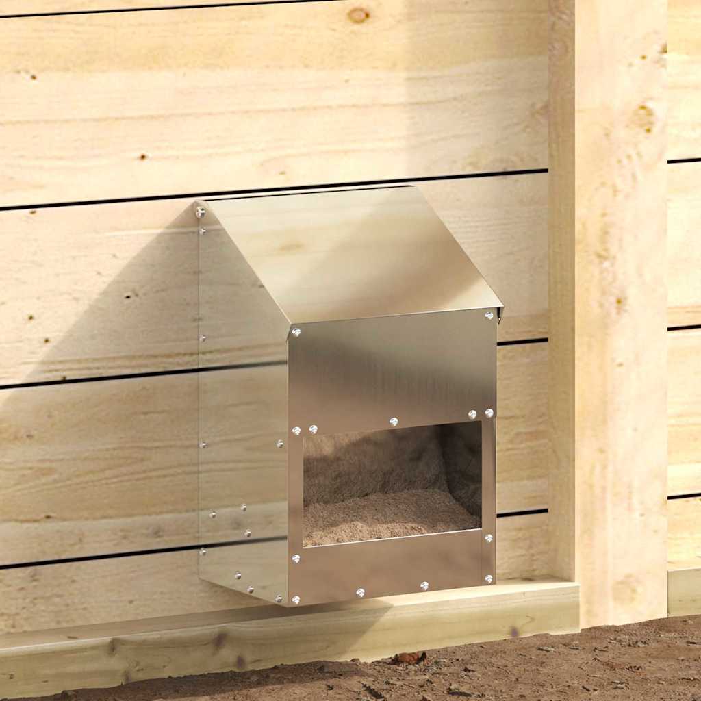 Vidaxx comedero para pollos plateado 21 x 16 x 33 cm acero galvanizado