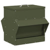 Vidaxl kip voerbak olijf groen 40,5 x 45 x 41 cm koudgewalst staal