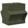 Vidaxl kip voerbak olijf groen 40,5 x 45 x 41 cm koudgewalst staal