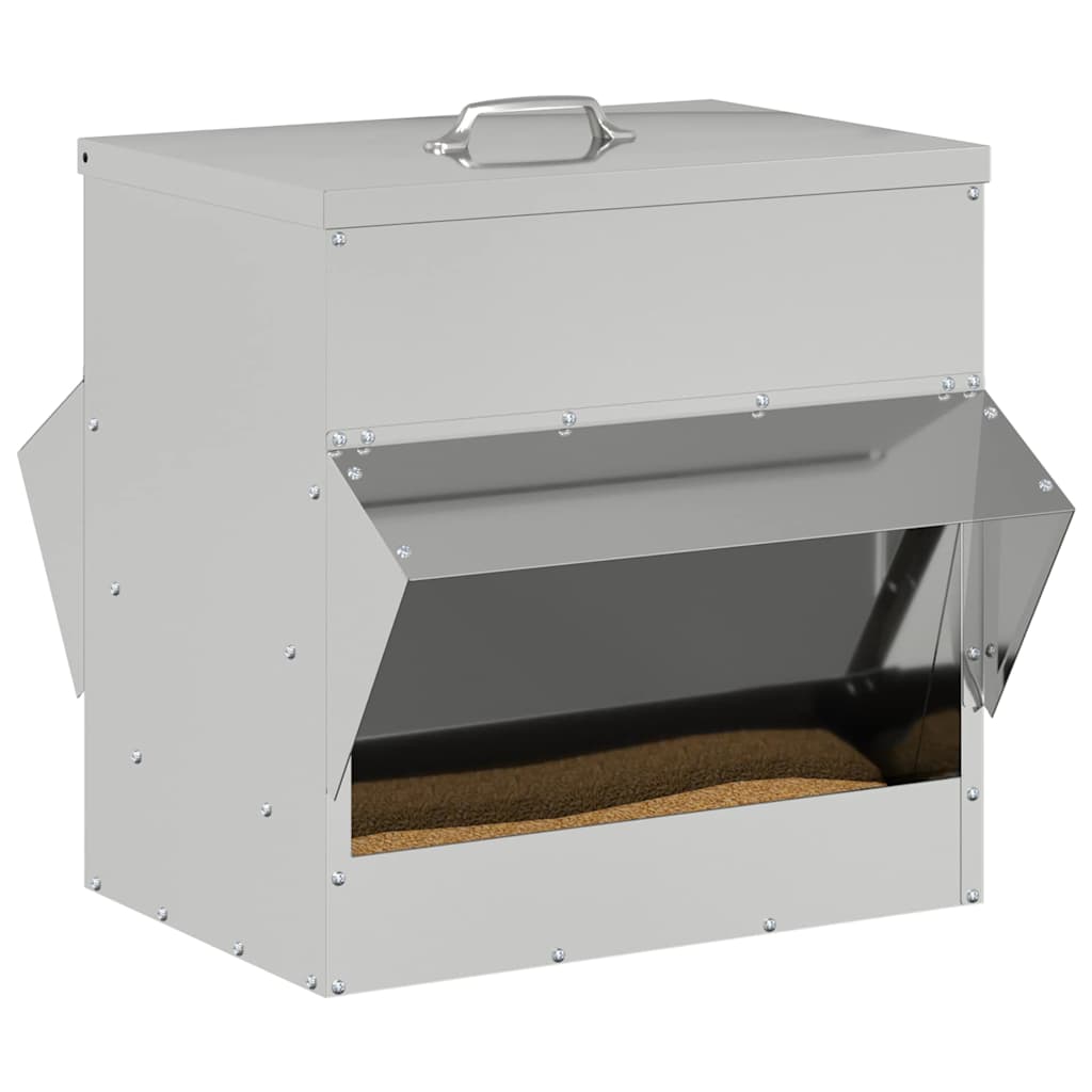 Comedero para pollos vidaxx plateado 40,5 x 45 x 41 cm acero galvanizado
