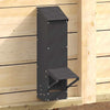Vidaxl kip voerbak zwart 13 x 12 x 51 cm koudgewalst staal