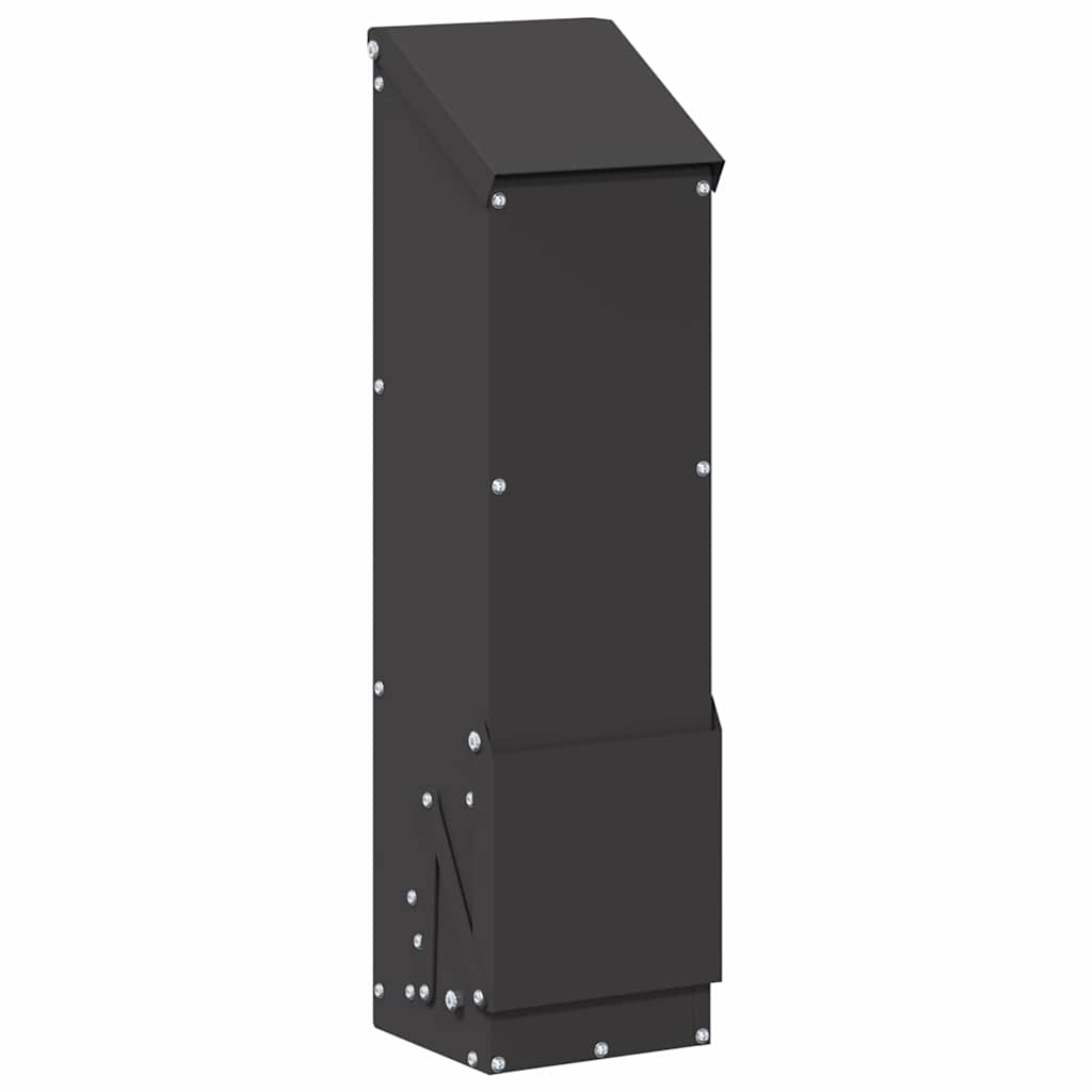 Vidaxl kip voerbak zwart 13 x 12 x 51 cm koudgewalst staal