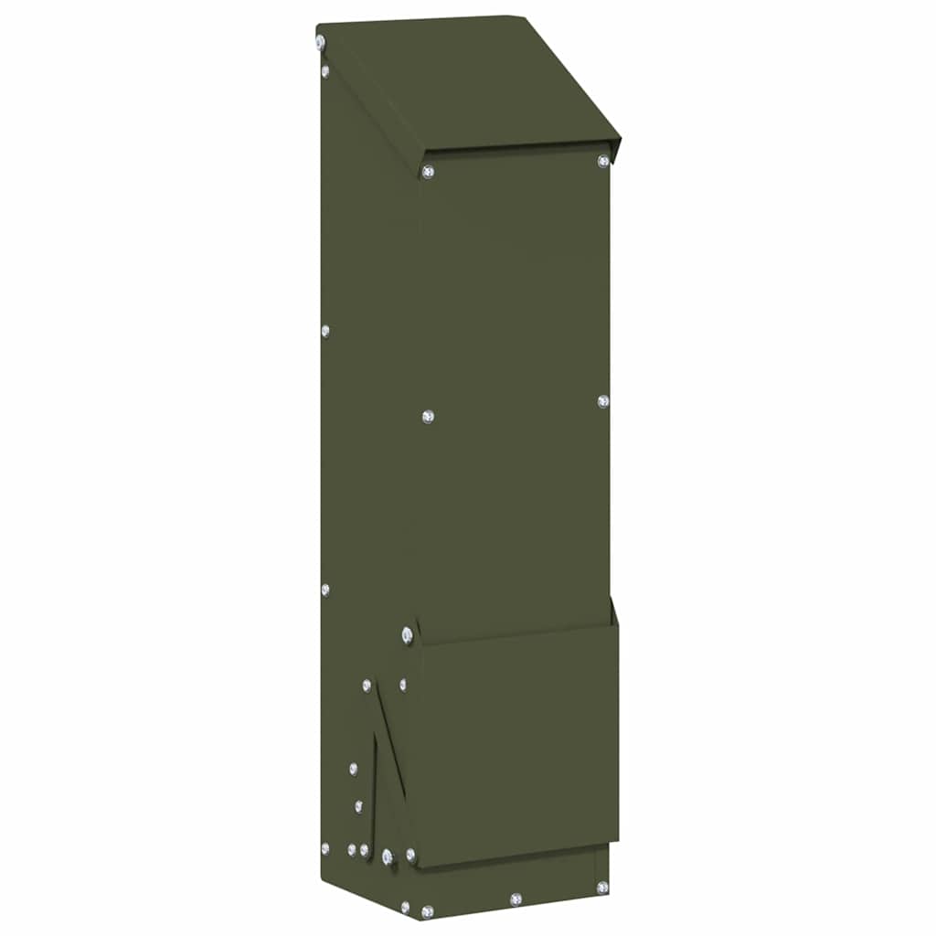 Mangiatoia per polli Vidaxx verde oliva 13 x 12 x 51 cm in acciaio laminato a freddo