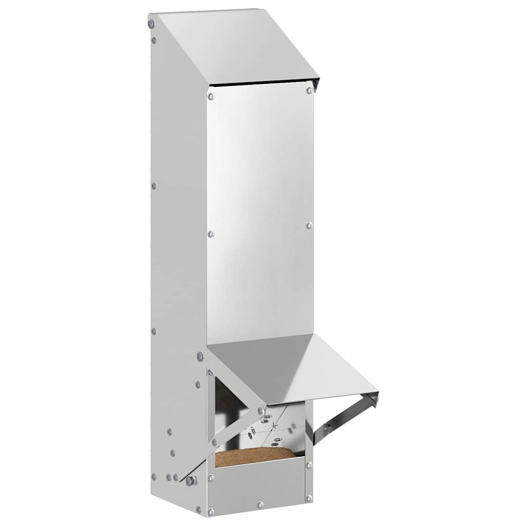 Vidaxx comedero para pollos plateado 13 x 12 x 51 cm acero galvanizado