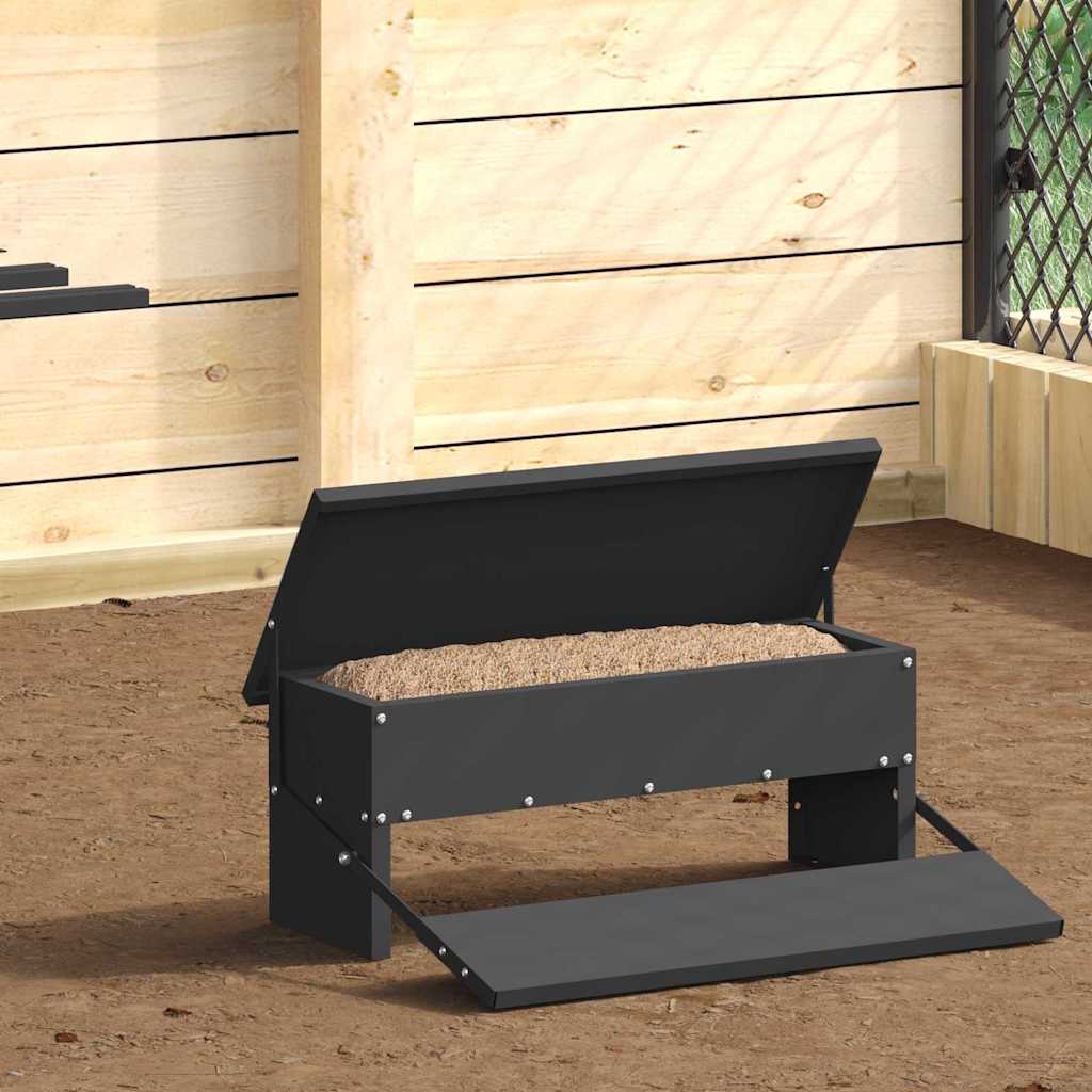 Vidaxl mangime per polli a pedale nero 48,5 x 39,5 x 19 cm