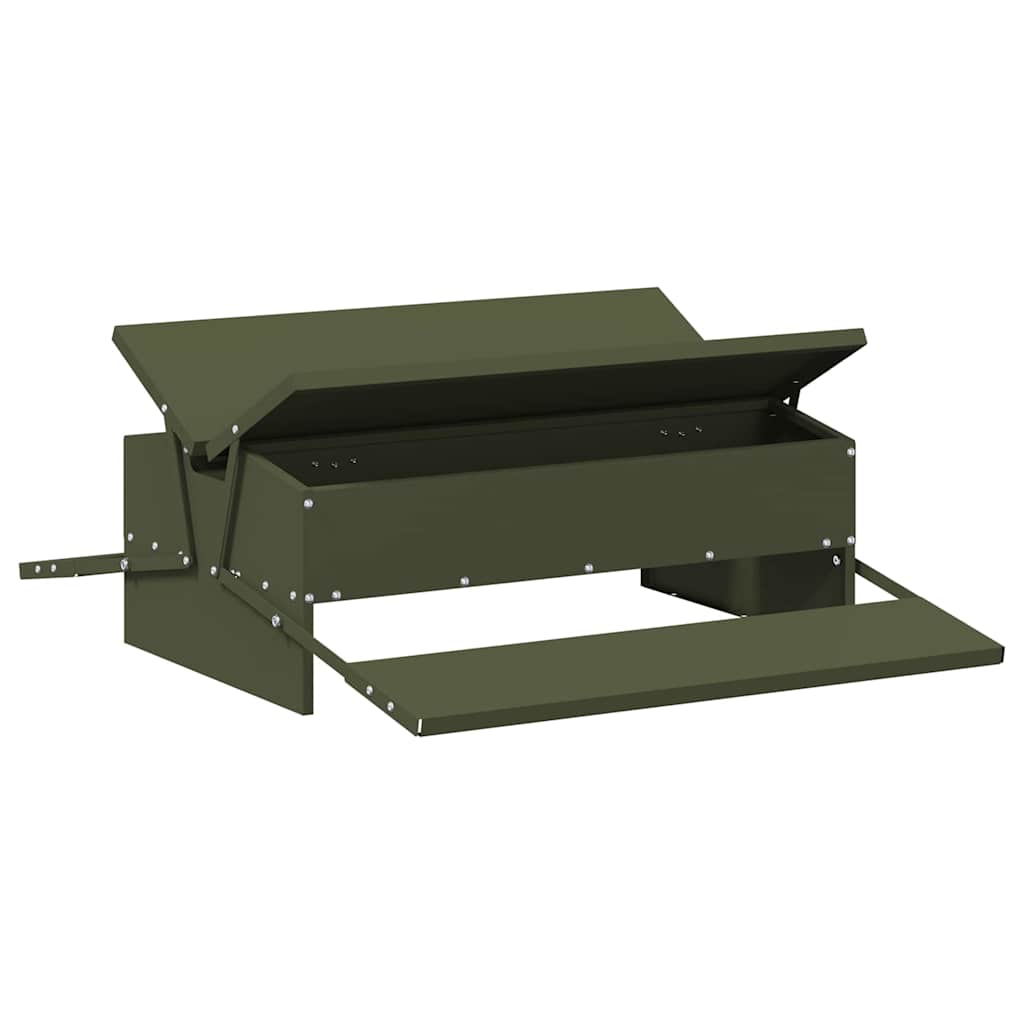 Vidaxl pedale per pollo alimento verde oliva 75 x 53 x 20,5 cm