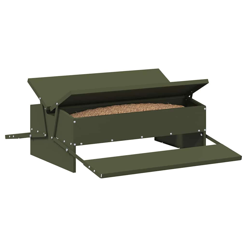 Vidaxl pedale per pollo alimento verde oliva 75 x 53 x 20,5 cm
