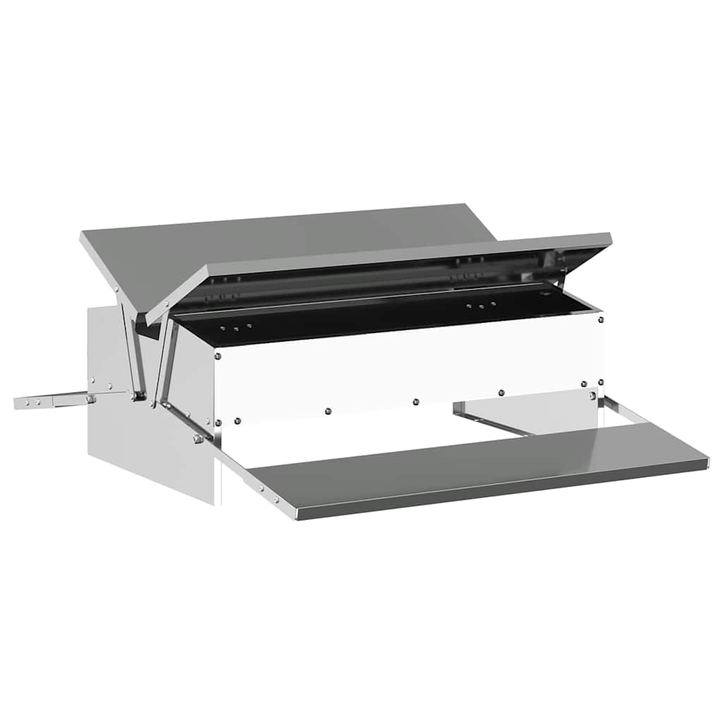 Vidaxxl mangime per polli a pedale argento 75 x 53 x 20,5 cm