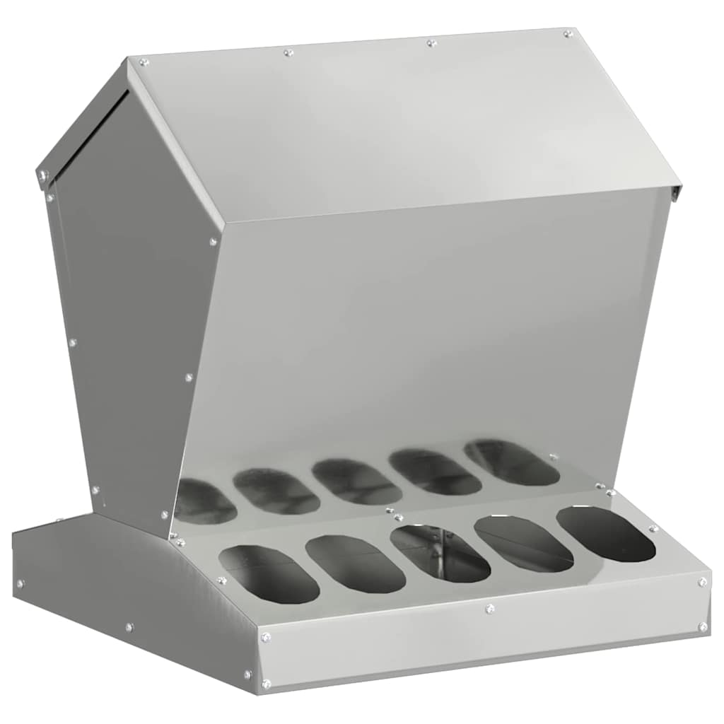 Vidaxx comedero para pollos plateado 40 x 40 x 45 cm acero galvanizado