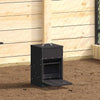 Vidaxl pedale per polli mangime nero 25 x 42 x 40 cm in acciaio laminato a freddo