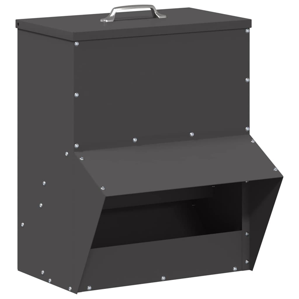 Vidaxl kip voerbak zwart 20 x 25 x35 cm koudgewalst staal
