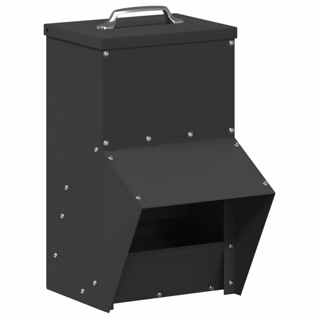 Mangiatoia per polli Vidaxx nera 20 x 25 x35 cm in acciaio laminato a freddo