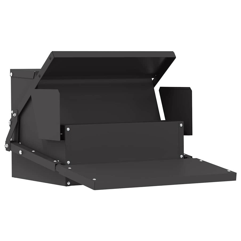 Mangiatoia a pedale per polli Vidaxxl nera 50 x 40 x 29 cm in acciaio laminato a freddo
