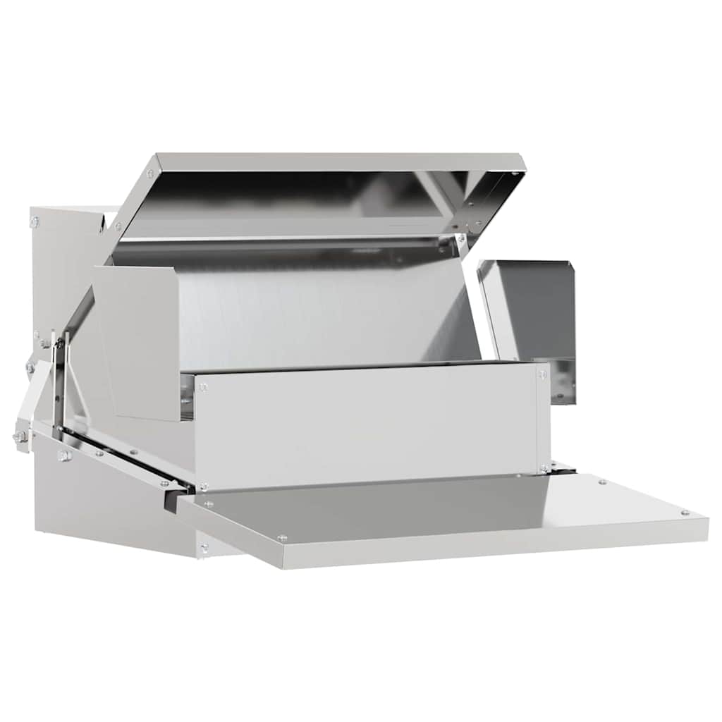 Vidaxl mangime per polli a pedale argento 50 x 40 x 29 cm