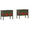 Vidaxl kip voerbak 2 pcs olijf groen 41,5 x 20,5 x 33 cm
