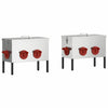 Mangiatoia per polli VidaXL 2 pezzi argento 41,5 x 20,5 x 33 cm