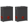 Vidaxl kip voerbak 2 pcs zwart 32,5 x 20,5 x 43 cm koudgewalst staal