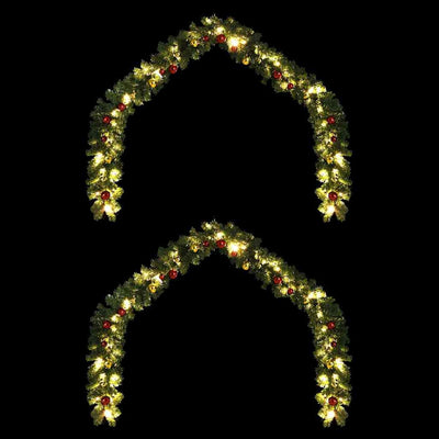 Ghirlanda natalizia VidaXL con 600 LED 2 pezzi in PVC verde