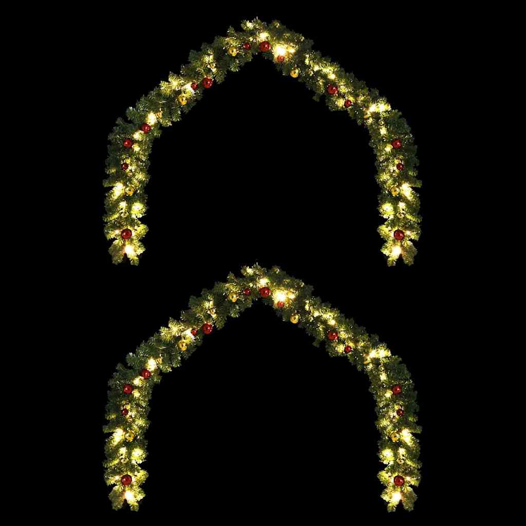 Ghirlanda natalizia VidaXL con 600 LED 2 pezzi in PVC verde
