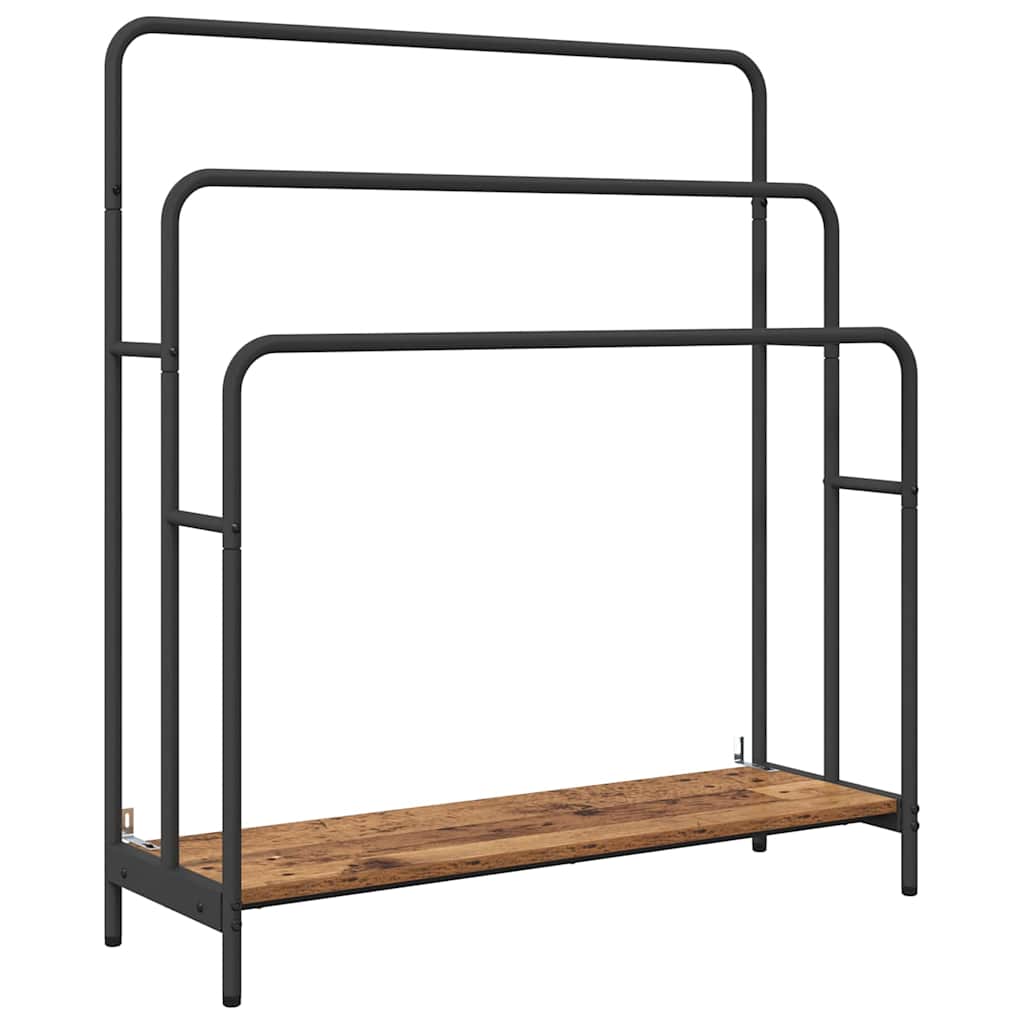 Vidaxl kledingrek met plank oudhout 90 x 30 x 100,5 cm bewerkt hout