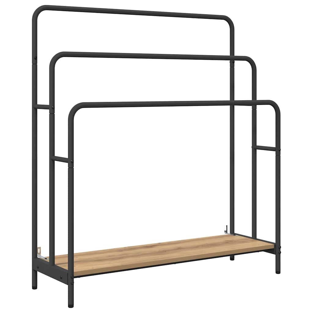 Vidaxl kledingrek artisan eiken 90 x 30 x 100,5 cm bewerkt hout