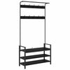 Vidaxxl perchero con estante roble negro 95 x 34 x 184 cm madera procesada