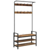 Vidaxxl perchero con estante madera vieja 95 x 34 x 184 cm madera procesada