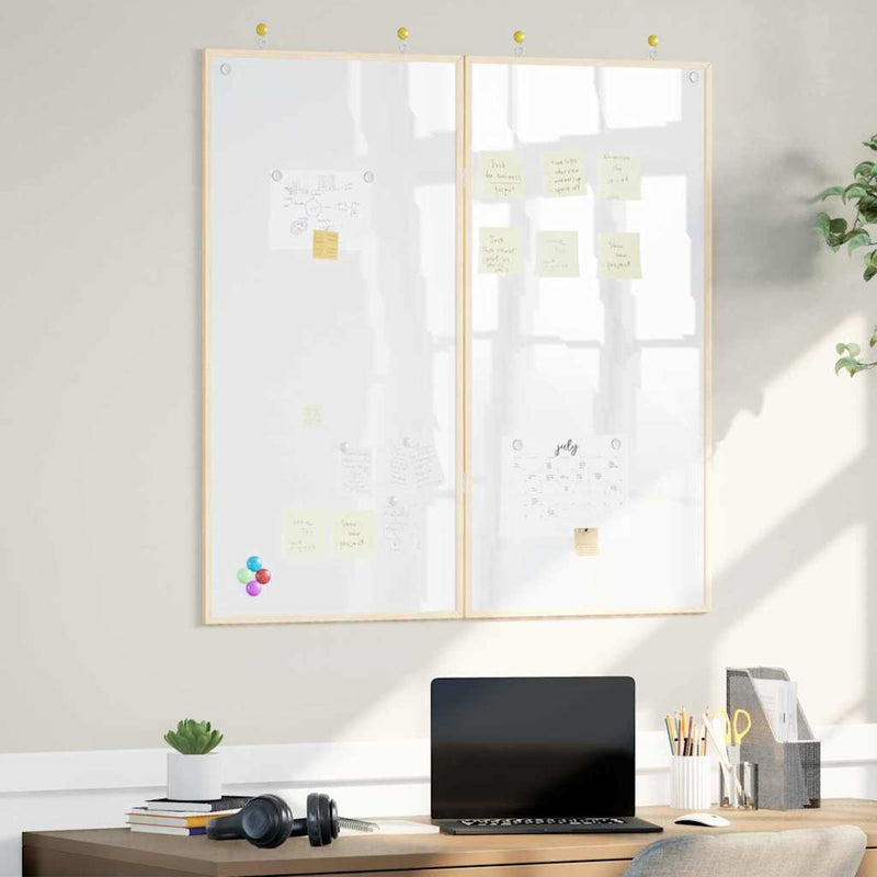 Tablón de anuncios vidaxx blanco 80 x 80 x 1,4 cm madera maciza de pino